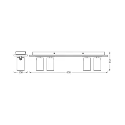 Downlight OSRAM MERCURY, blanco, 4 focos GU10-LED atenuable