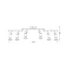 Downlight OSRAM, plateado, metal, 6 luces, GU10-LED, 2700 K