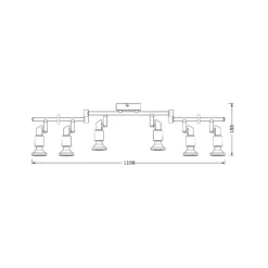 Downlight OSRAM, plateado, metal, 6 luces, GU10-LED, 2700 K