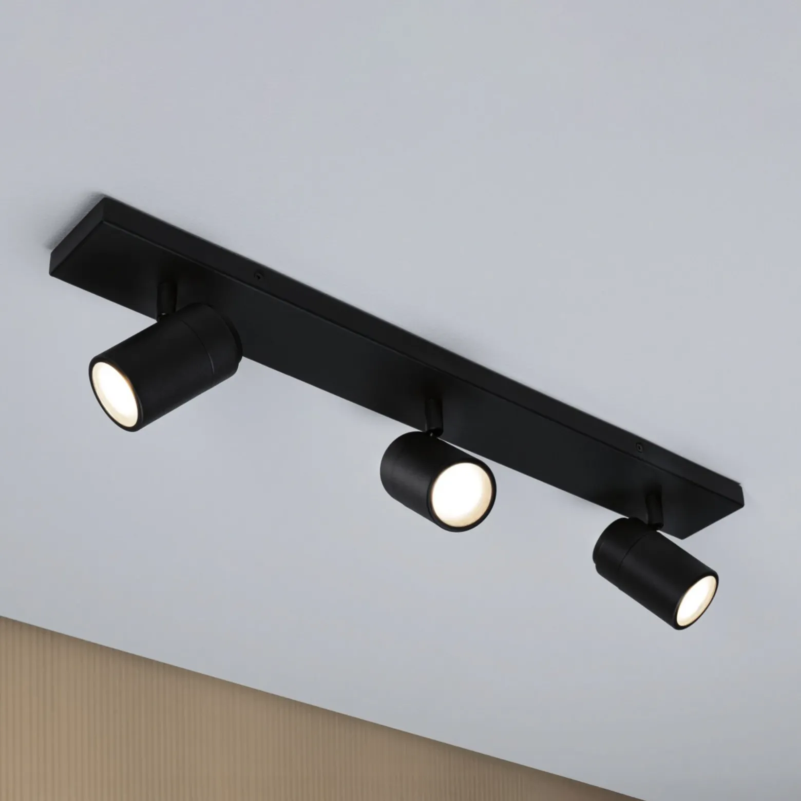 Downlight Paulmann Zyli, negro, 60 cm, 3 luces, IP44