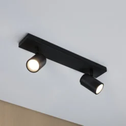 Downlight Paulmann Zyli negro, longitud 40 cm, 2 luces, IP44