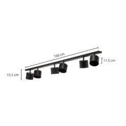 Downlight 1047PL_K, 6 luces, negro