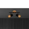 Downlight Plek GU10 negro/madera 2 luces