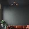 Downlight Plek GU10 negro/madera 2 luces