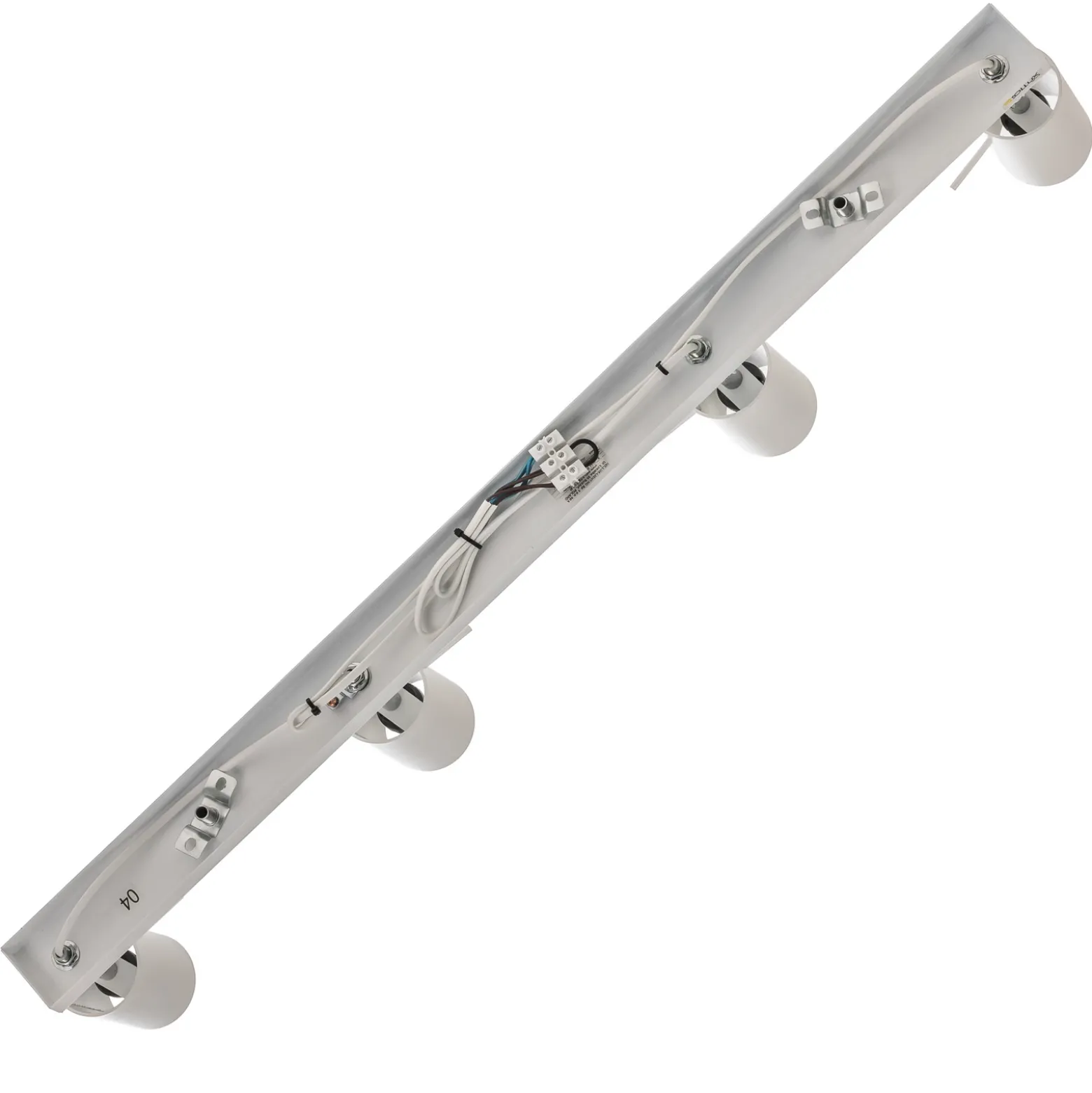 Downlight redondo, blanco, 4 luces lineales