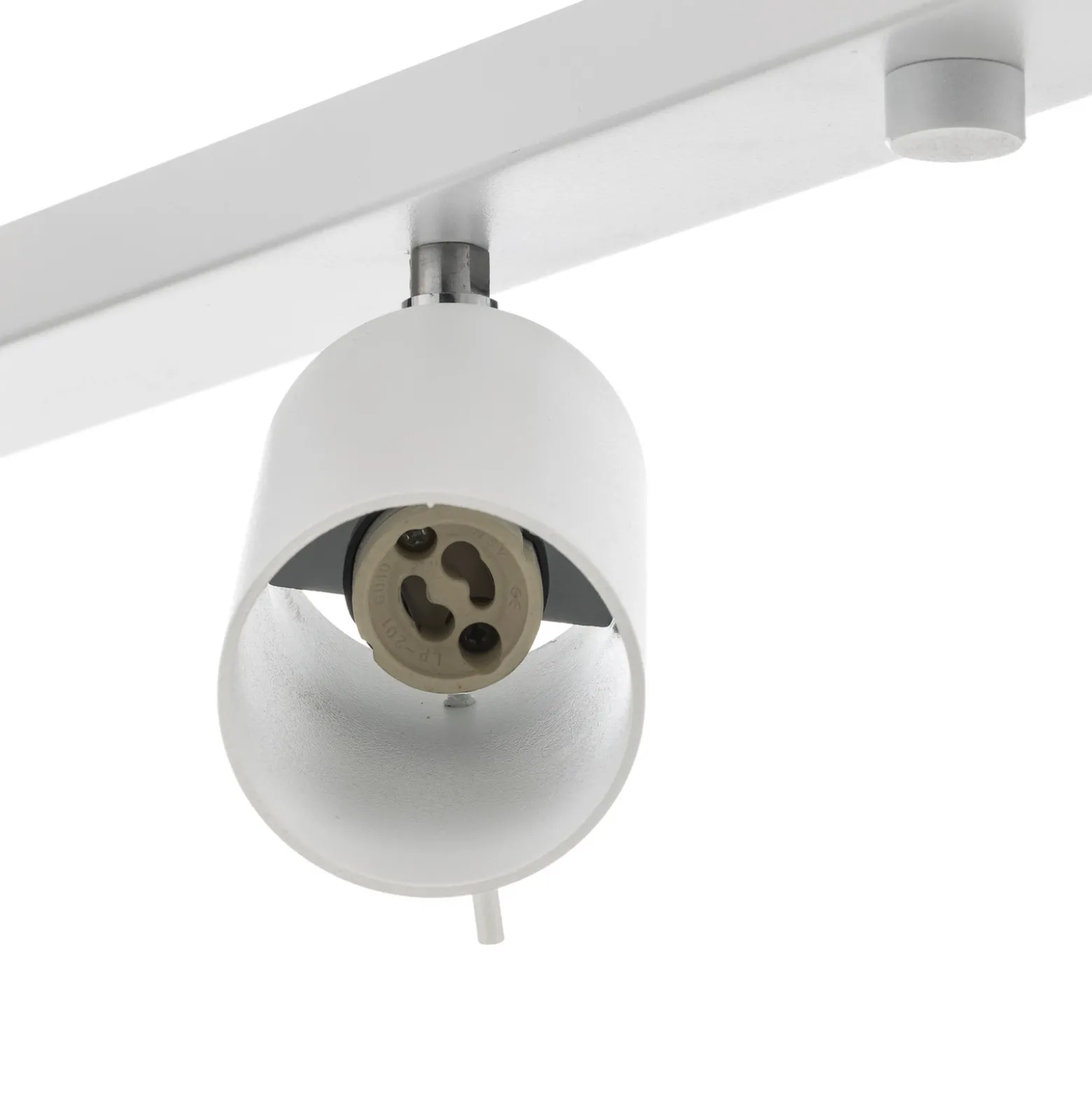 Downlight redondo, blanco, 4 luces lineales