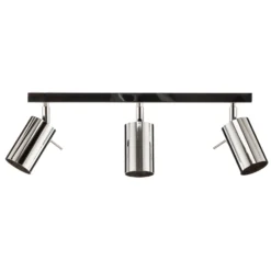 Downlight redondo, cromado, 3 luces lineales
