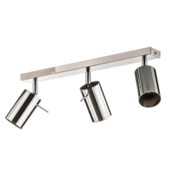 Downlight redondo, cromado, 3 luces lineales