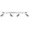 Downlight redondo, cromado, 4 luces lineales