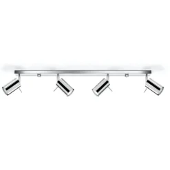 Downlight redondo, cromado, 4 luces lineales