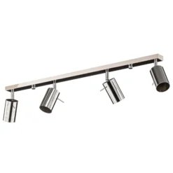 Downlight redondo, cromado, 4 luces lineales
