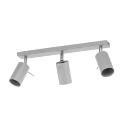 Downlight redondo, gris, 3 luces lineales