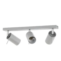 Downlight redondo, gris, 3 luces lineales