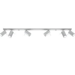 Downlight redondo, gris, 6 luces lineales