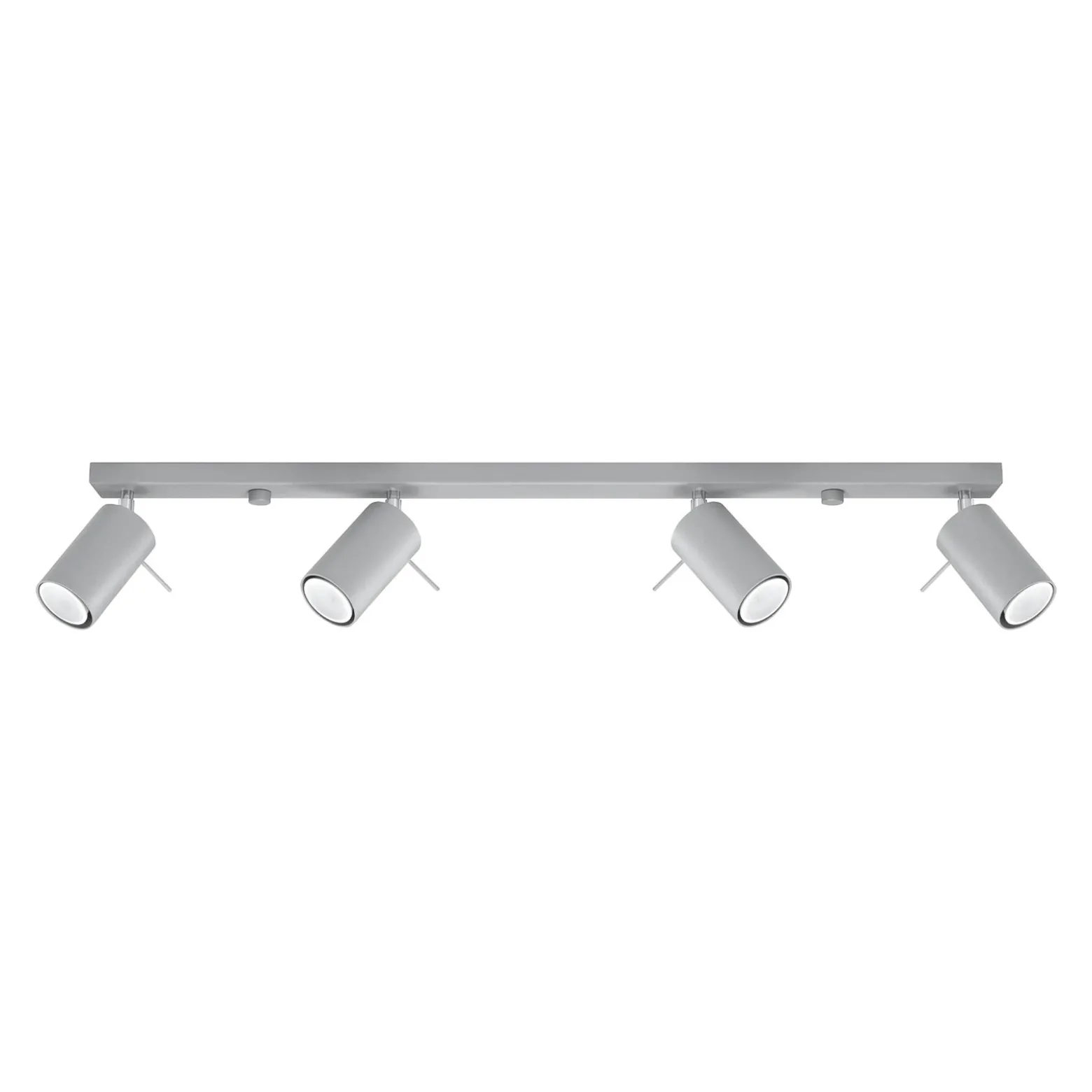 Downlight redondo, gris, 4 luces lineales