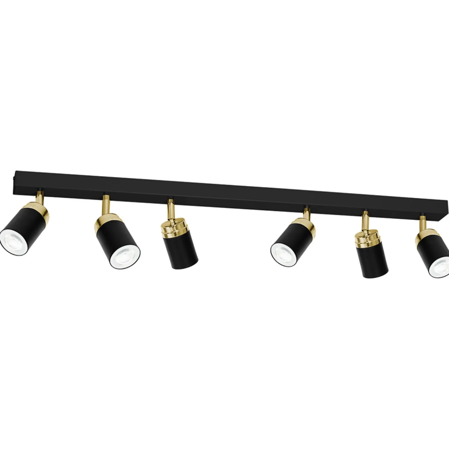 Downlight Reno, 6 luces, negro/dorado