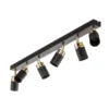 Downlight Reno, 6 luces, negro/dorado