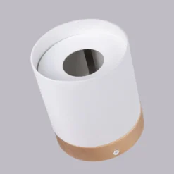 Downlight Rif, blanco, Ø 12 cm, madera, aluminio