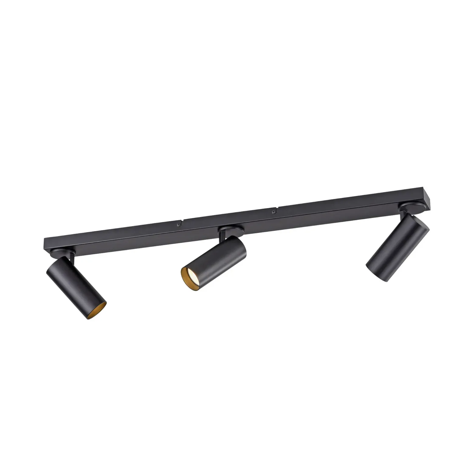 Downlight RIK, negro, 3 luces, 89 cm, metal, GU10-LED