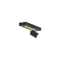Downlight Rodez, negro/dorado, longitud 30 cm, acero