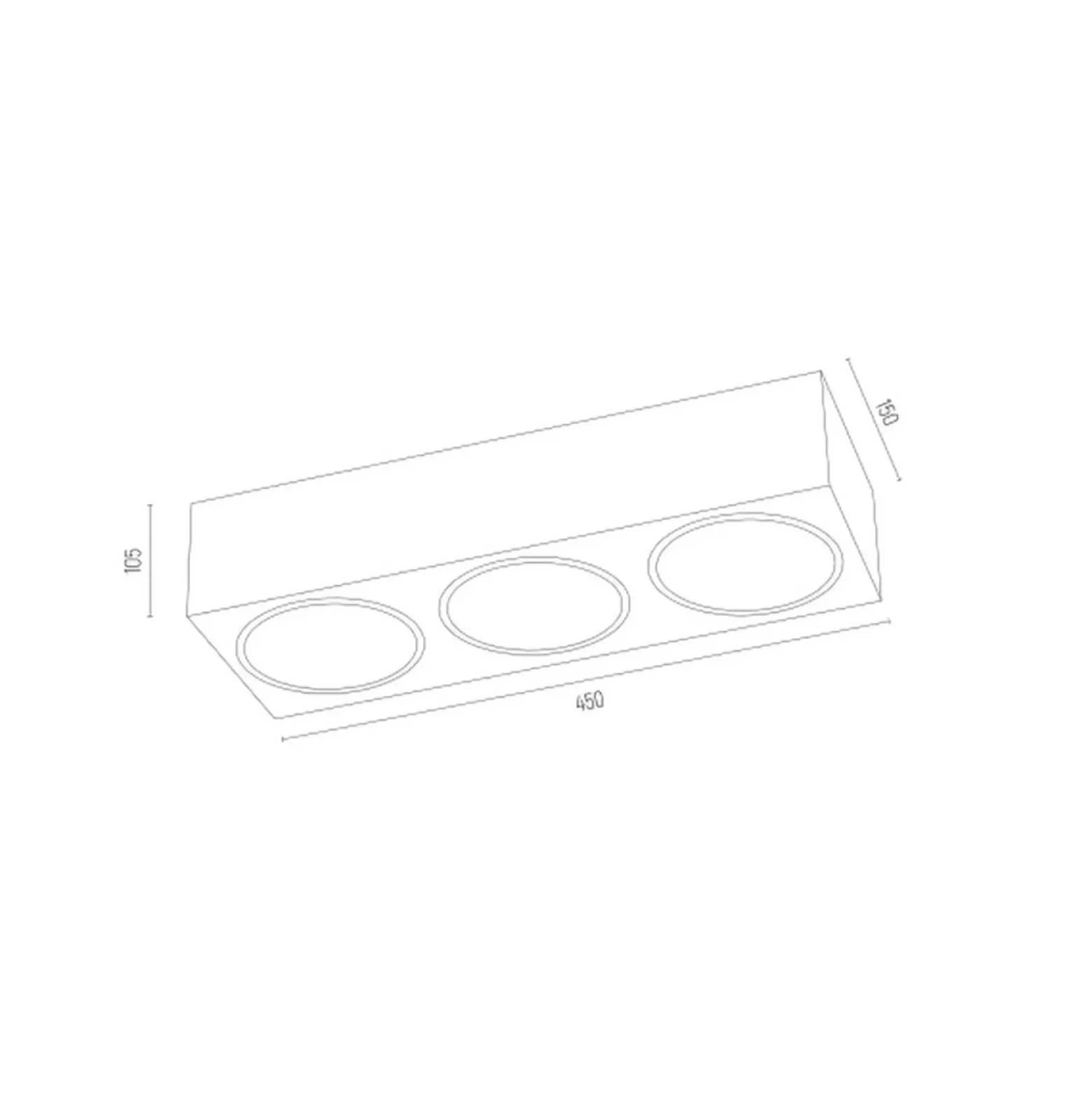 Downlight Ronda, 3 luces, blanco