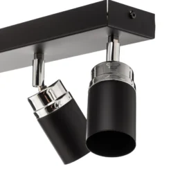 Downlight Rondo negro/cromo, acero inoxidable, 8 luces.