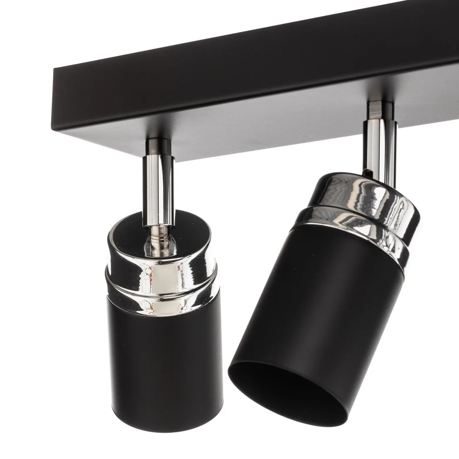 Downlight Rondo negro/cromo, acero inoxidable, 8 luces.
