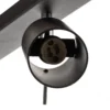 Downlight Round en negro, 4 luces lineales
