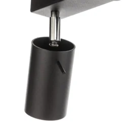 Downlight Round en negro, 4 luces lineales