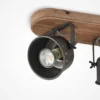 Downlight Rubinjo de Lindby, 45 cm, 3 luces, madera, GU10