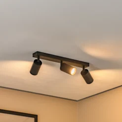 Downlight Sado negro acero ajustable 3 luces largo