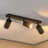 Downlight Sado negro acero ajustable 3 luces largo