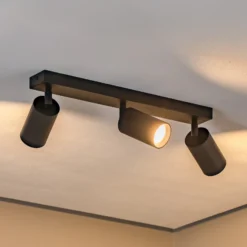 Downlight Sado negro acero ajustable 3 luces largo