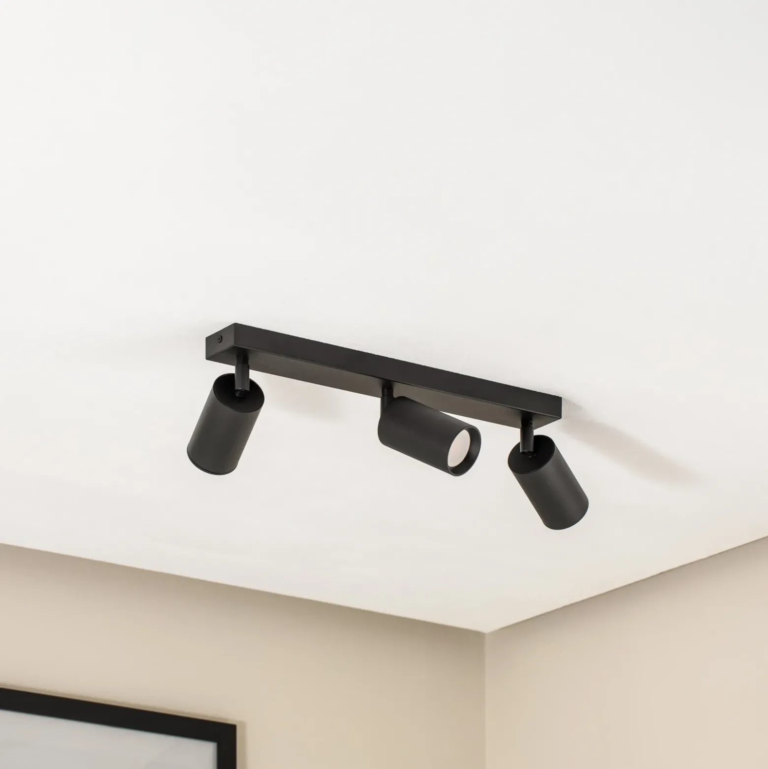 Downlight Sado negro acero ajustable 3 luces largo
