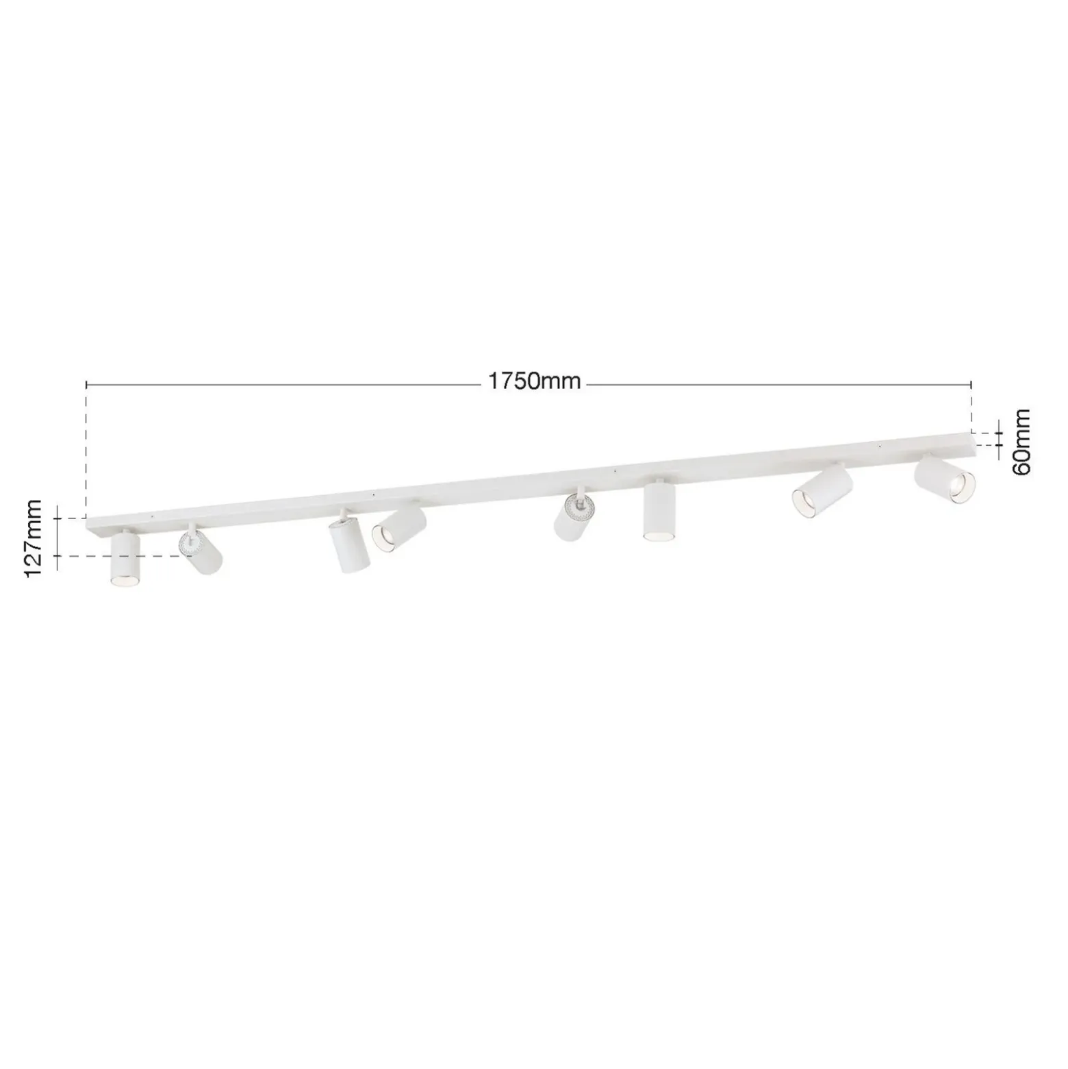 Downlight Sean, blanco, 8 luces, acero, aluminio, GU10
