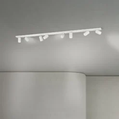 Downlight Sean, blanco, 8 luces, acero, aluminio, GU10