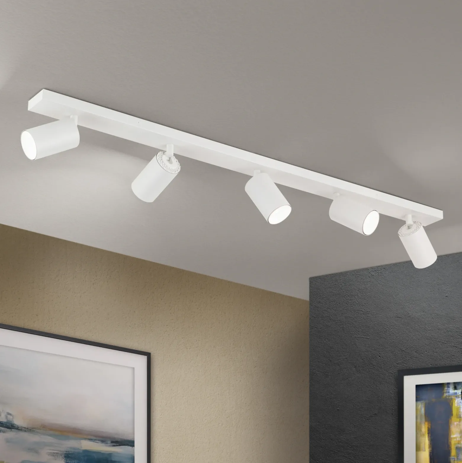 Downlight Sean, blanco, 5 luces, aluminio, GU10