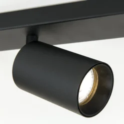 Downlight Sean, negro, 8 luces, acero, aluminio, GU10