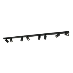Downlight Sean, negro, 8 luces, acero, aluminio, GU10