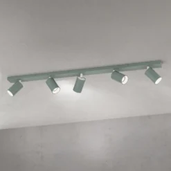 Downlight Sean, verde claro, 5 luces, aluminio, GU10