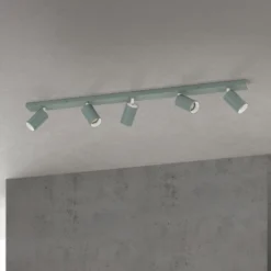 Downlight Sean, verde claro, 5 luces, aluminio, GU10