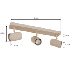 Downlights Lindby Kardis, beige, 3 luces, metal, GU10