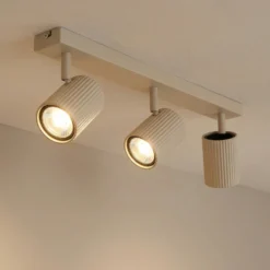 Downlights Lindby Kardis, beige, 3 luces, metal, GU10