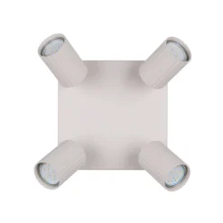 Downlight Soka, gris claro, longitud 20 cm, metal, 4 luces.