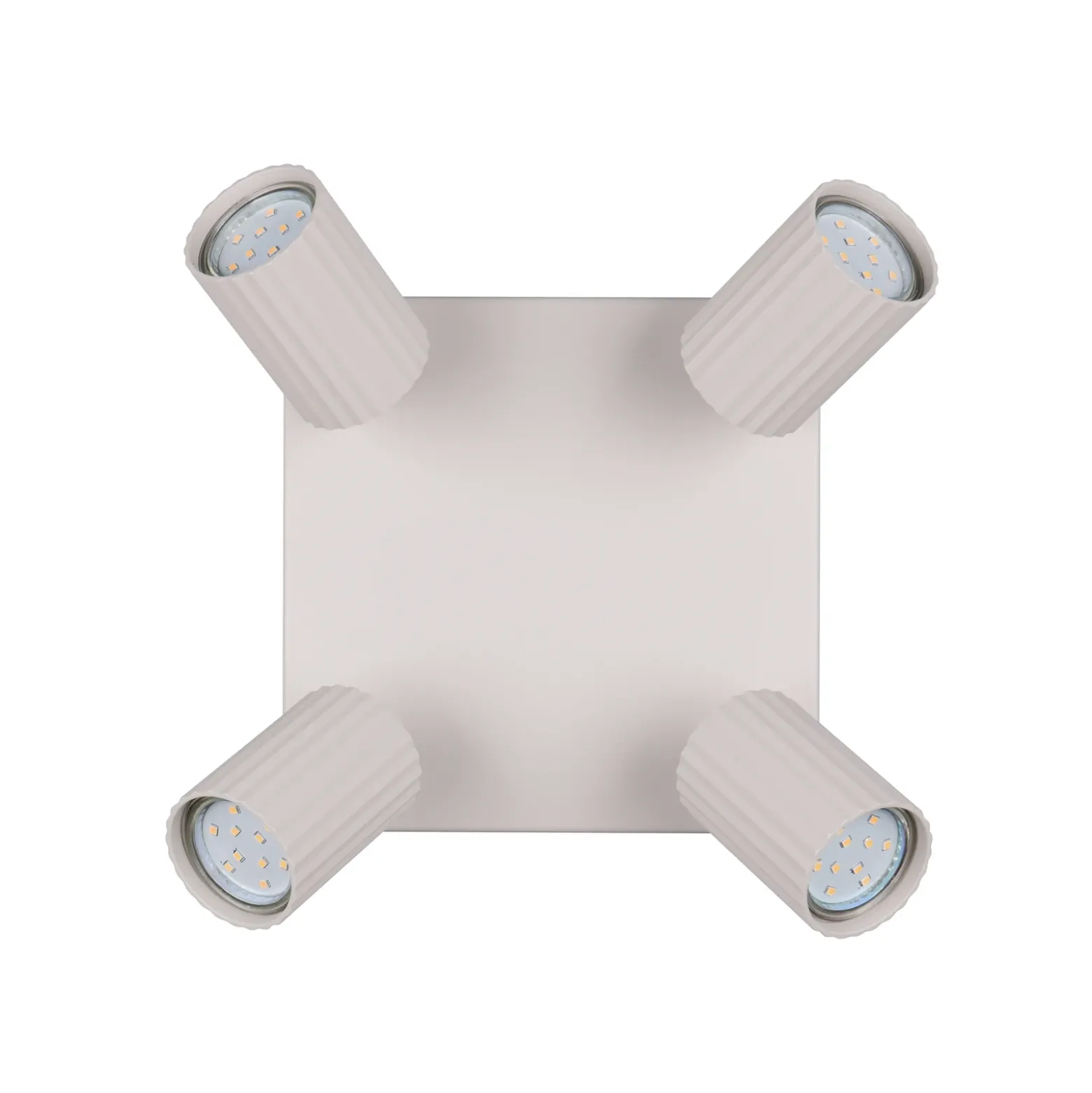 Downlight Soka, gris claro, longitud 20 cm, metal, 4 luces.
