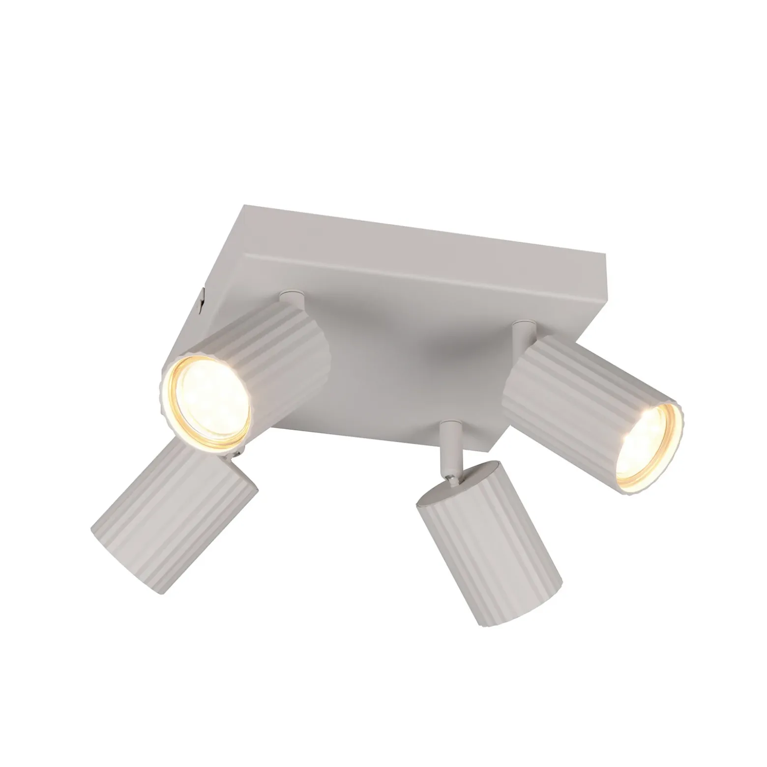 Downlight Soka, gris claro, longitud 20 cm, metal, 4 luces.