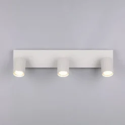 Downlight Soka, gris claro, longitud 50 cm, metal, 3 luces.
