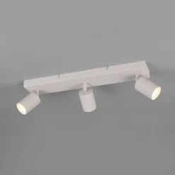 Downlight Soka, gris claro, longitud 50 cm, metal, 3 luces.
