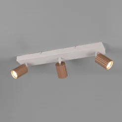 Downlight Soka, marrón/gris, longitud 50 cm, metal, 3 luces.