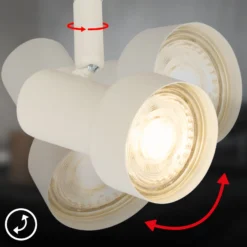 Downlight Tapp, blanco, longitud 48 cm, 3 luces, metal, GU10
